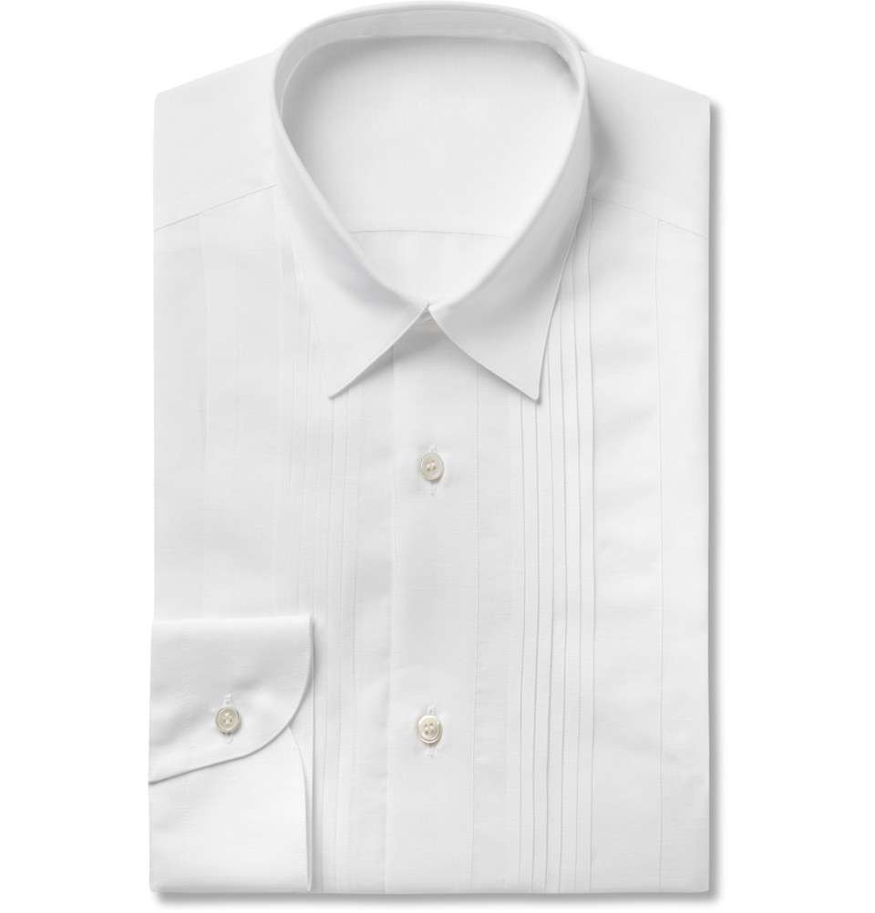 white bib front shirt