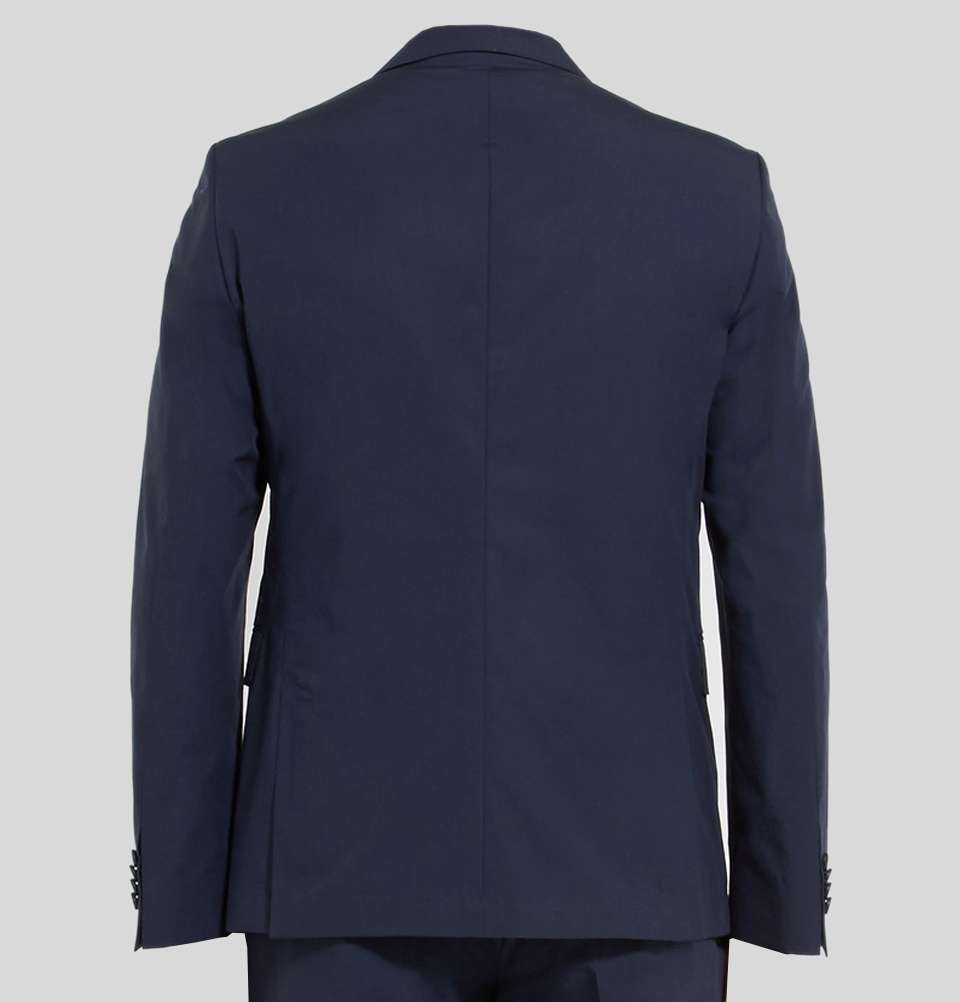 Navy Nobis Slim Fit Cotton Poplin Suit Jacket